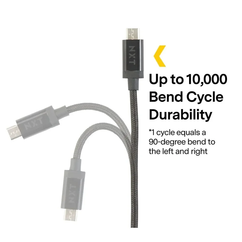 NXT Technologies 4FT USB to Micro USB Braided Charging Cord-NIB